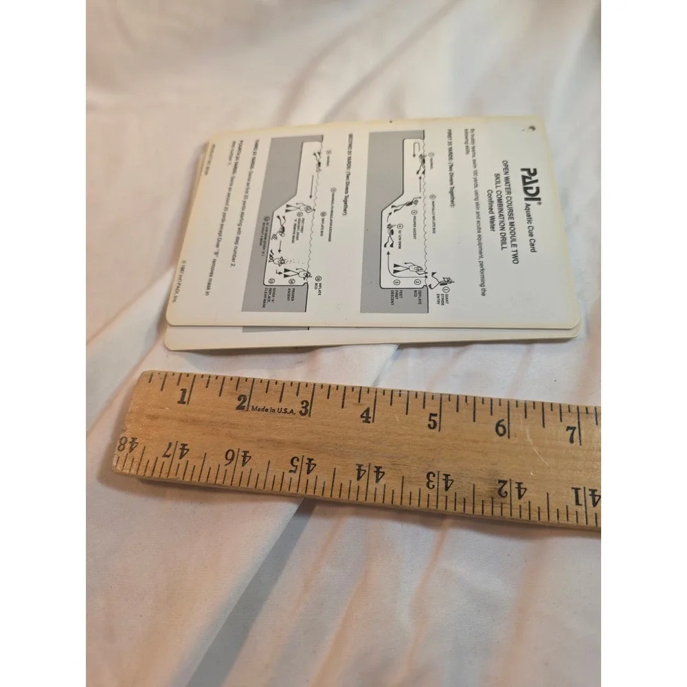 PADI Aquatic Cue Cards Scuba Diving Open Water Course Slates 1987 Plastic 2pc